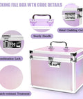 Colorful Aurora Combination Lock Box With Code For Personal Items Safe For Meds And Docs Portable Medicine Lockbox, shown closed with code lock
