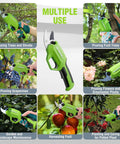 Cordless Electric Pruning Shears 7.2V Battery Powered Pruner, multiple garden use, lightweight branch cutter, 0.8 inch cut
