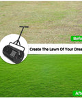 Heavy Duty 24 Inch Compost Spreader For Lawn And Garden With All Iron Build, Galvanized Finish, Mega 2.7 Cu Ft Mesh Basket
