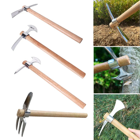 Sturdy Double Headed Garden Pick Axe With Stainless Steel Blades And Wood Handle For A Comfortable Grip Beefy Heavy Duty Mattock