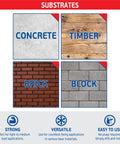 Image showing substrates for Blue Concrete Screw Kit with 240 piece set, including concrete, timber, brick, and block surfaces.