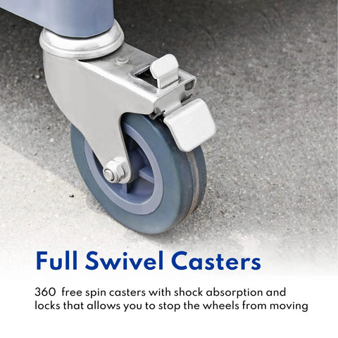 Top Notch Heavy Duty 3 Tier Plastic Utility Rolling Cart That Handles Loads Like A Champ With Secure Locking Casters And 250 Lb Capacity For Busy Kitchens Gray
