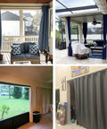 Heavy Duty Tension Curtain Rod 43 To 162 Inches No Drilling Adjustable 1.26 Inch Diameter For Large Curtains In Windows Doors Bathrooms And Outdoor Spaces Black installed in outdoor areas and indoor spaces.