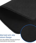 Close-up of Ultra Large Extended Gaming Mouse Pad With Stitched Edges And Non Slip Natural Rubber Base for esports and office use.