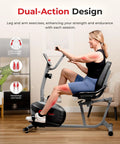 Woman using Dope Magnetic Recumbent Bike With Hand Cycle For Full Body Workout Adjustable Resistance For Independent Arm And Leg Training