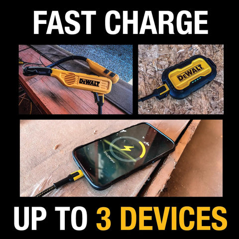 GaN 65W Three Port USB C Charger Block With PPS Fast Charge in rugged yellow design charging devices