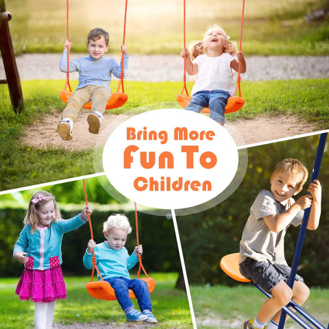 Children playing on a Backyard Swing Set For Kids Built Tough With 440 Lb Capacity Heavy Duty A Frame Metal Frame Two Seats And One Glider