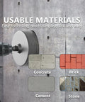 Pro Grade 22 Pieces Concrete Hole Saw Kit Built Like A Tank With Tungsten Steel Carbide Cutting Heads on concrete wall.