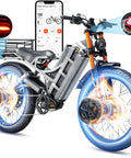 Real Deal Dual Motor Electric Bike 6000W 52 MPH Heavy Duty Adult Ebike gray with removable battery and app display