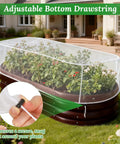 Two Pack Garden Netting For Raised Beds 4.3x2ft Ultra Fine Mesh Plant Covers With Drawstring over vegetable bed