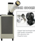 Built Tough 9180 BTU Industrial Spot Cooler And Portable Air Conditioner With High Airflow Single Outlet for quick cooling, featuring copper coil and fan.