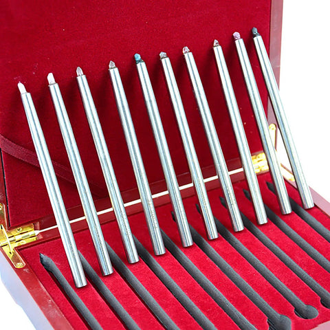 Mohs Hardness Test Kit With 10 Pens Real World 1 To 10 Scale Stainless Steel Build For Minerals Jewelry Tiles Glass Ceramics Indirect Visual Estimation Method Great For Pros DIYers And Hobbyists in red case