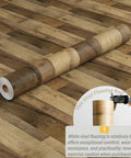 Peel And Stick Vinyl Flooring Roll 24In X 393In White Wood Planks, 64 Sq Ft Waterproof Self Adhesive Floor on wood floor