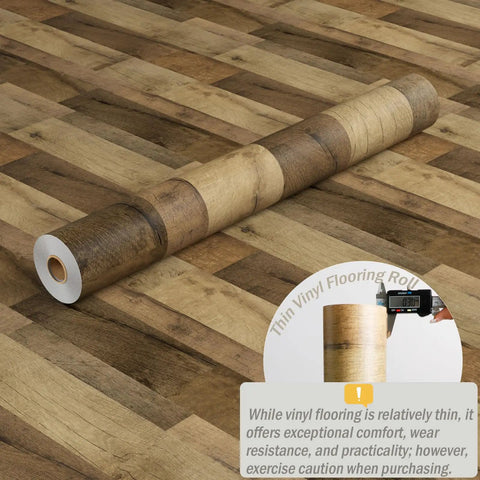Peel And Stick Vinyl Flooring Roll 24In X 393In White Wood Planks, 64 Sq Ft Waterproof Self Adhesive Floor on wood floor