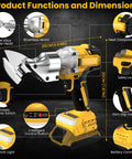 Cordless Metal Shears Brushless Sheet Metal Cutter Bare Tool No Battery Included heavy duty with safety lock and steel alloy cutter head