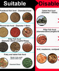 Suitable and disabled fish food types infographic for Slick WiFi Automatic Fish Feeder With 2.5K HD Camera Smart App Control.