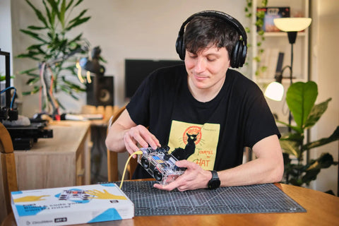 DIY DJ Mixer Kit For Beginners Teens Build Your Own DJ Board Learn Electronics Mix Tracks Add Effects Play Music Via SD Card Kid Friendly STEM Project That Feels Like Real DJing, teen assembling mixer