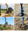 Heavy Duty Mini Excavator Earth Auger Drive 1200 To 2000 Nm Hydraulic Post Hole Digger in action for 1 To 5 Ton Machines