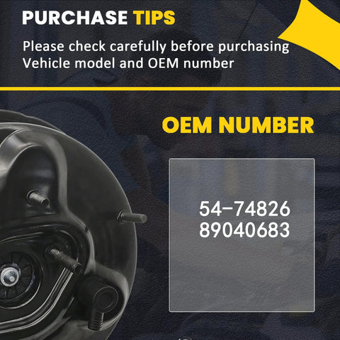OEM number details for Heavy Duty Vacuum Power Brake Booster For Chevy Silverado 1500 and Cadillac Escalade 2003-2006.