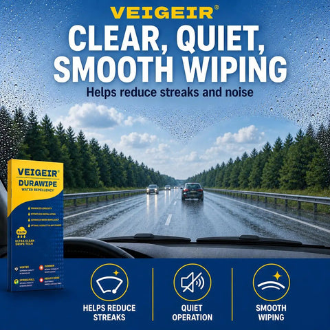 High Performance Windshield Wiper Blades For Hyundai Palisade 2020 2021 2022 2023, product display with rain on windshield.