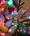 Pastel Easter String Lights 66 Feet 200 LED Indoor Outdoor Plug In With 8 Lighting Modes Clear Wire Fairy Lights for decor