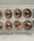 10Pcs D28 28mm Diameter High Speed Double Layer Laser Cutting Nozzle Set With Killer Prograde Purple Copper Construction And 1.8mm Orifice Fits Fiber Laser Cutting Heads For Fast Stable Cutting Performance And Heat Resistance in plastic case