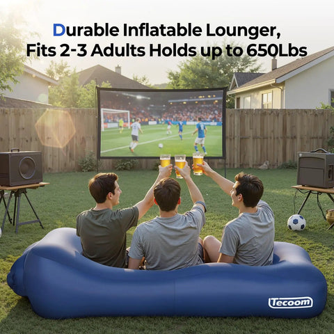 Inflatable Lounger Couch Air Sofa Hammock No Pump Needed 20 Second Inflation Waterproof Beach Chair for backyard movie night