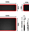 Three Piece Pro Magnetic Tool Mat Set With Pickup Tool Telescoping Magnetic Inspection Mirror Flexible PVC Pad Non Slip Holder And Tray shown with dimensions