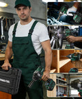 High Torque Cordless Impact Wrench 665 Ft-Lbs 900 Nm With 2200 RPM Brushless Motor Four Speed Modes 21V Dual 4.0Ah Batteries Includes 22 Drill Bits And 4 Sockets Cordless Ratchet Wrench Set Great Gift For Men Car Tire Lug Nut. in a mechanic workshop