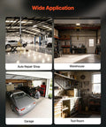 Image shows wide application of Built Tough Heavy Duty Parts Washer With 40 Gallon Steel Bath in auto repair shop, garage, warehouse, and tool room.