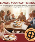 Family gathering with 11 Inch Porcelain Lazy Susan Serving Tray Set With 360 Degree Rotating Base And Removable Divided Dishes