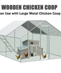 Sturdy Large Wooden Chicken Coop With Weatherproof Exterior And Six Nesting Boxes, Removable Tray, Built To Last Outdoor Poultry Cage
