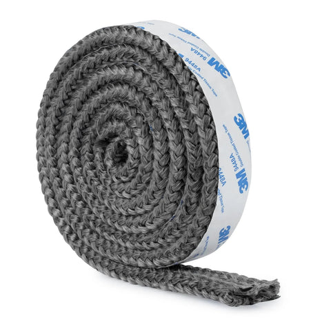 Stove gasket tape roll, 5/8 in wide x 1/8 in thick, 72 in length, gray fiberglass, self-adhesive, 3M