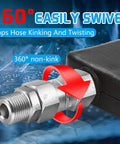 Pressure Washer Swivel Fitting Three-Eighth NPT Stainless Steel 360 Degree Kink-Free Connector High-Pressure 5000 PSI Joint For Hoses Quick And Easy Attachment Durable Steel Build For Heavy-Duty Cleaning, 3/8 NPT stainless swivel fitting