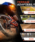 Mountain biker on grove path displaying Two Pack 26x2.125 Mountain Bike Tires Folding Replacement Set With Schrader Valve Tubes.