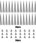 Badass 30 Pack Silver Cone Spikes And Heavy Duty 40Mm Screwback Rivets For Leather Jackets Punk Clothing Rock Accessory Hardware Reusable Embellishment Kit with 30 silver cone studs.