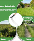 Solid Wood Long Handle Weeding Sickle With A 32 Centimeter Extended Blade Three Section Adjustable Length Heavy Duty Gardening Tool