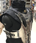 Armor Adventurer Warrior LARP Steel Cuirass Chest And Back Armor with Adjustable Leather Straps 18 Gauge Steel close-up