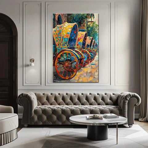 Fresh Bangladesh Rickshaw Wall Art Bringing Vibrant Bengali Folk Canvas Prints Framed 24 By 36 Inch Ready To Hang above elegant couch.