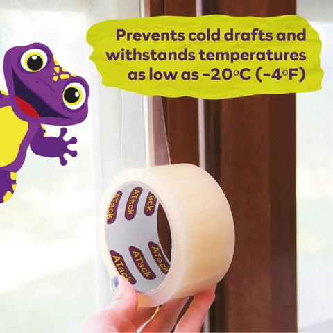 Transparent Window Weather Sealing Tape 2 Inch By 30 Yards Clear Draft Blocking Sealing Film Tape No Residue No Mess Surface Safe