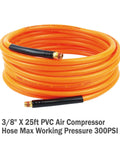 17 Piece Air Compressor Hose Kit 3/8 Inch x 25ft PVC Air Tool Accessories Set with Fittings for Pneumatic Tools, orange coil