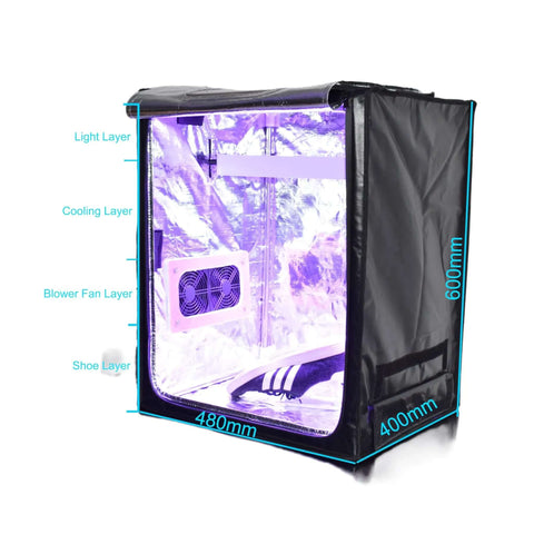 Powerful 2000W UV Light Box Curing Enclosure For Shoes And Resin, Large 48x40x60 Cm Chamber With Twin 120Mm Fans