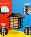 Double Suet Cake Feeder With Weather Guard Built To Last Steel Construction Black Powder Coat Finish Holds Two Suet Cakes