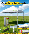 10x10 Pop Up Canopy Tent With Wheeled Bag Instant Setup No Fuss Waterproof Outdoor Shade Shelter displayed on grass