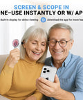 Wireless Digital Otoscope With Built In Screen And Lights For Easy At Home Ear Health Exams, Real Time Viewing, Portable Self Care Tool For Clear Ear Canal Inspections And Quick Self Diagnosis. Couple using it with phone app