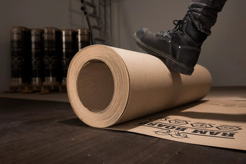 Heavy Duty Temporary Floor Protection Roll For Painting Remodeling And Construction 38 Inch Wide 100 Feet Long in use