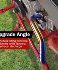 Exhaust Pipe Header Kit For 212cc Predator Non Hemi And 196cc KT196 Mini Bike Engines, shown installed on a red mini bike
