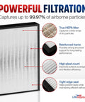 Premium True HEPA Filter Replacement For Envion AllergyPro AP450 Air Purifiers with features and particle capture details.