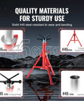 VEVOR V-Head Pipe Stand, red folding steel frame; adjustable 28–52 in, 2500 lb capacity