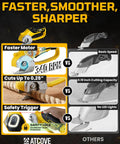 Comparison of Hella Cool Cordless Electric Scissors With Bright LED Light and Safety Lock for easy cardboard cutting vs competitors.